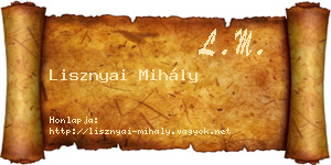 Lisznyai Mihály névjegykártya