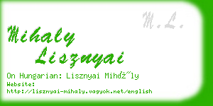 mihaly lisznyai business card